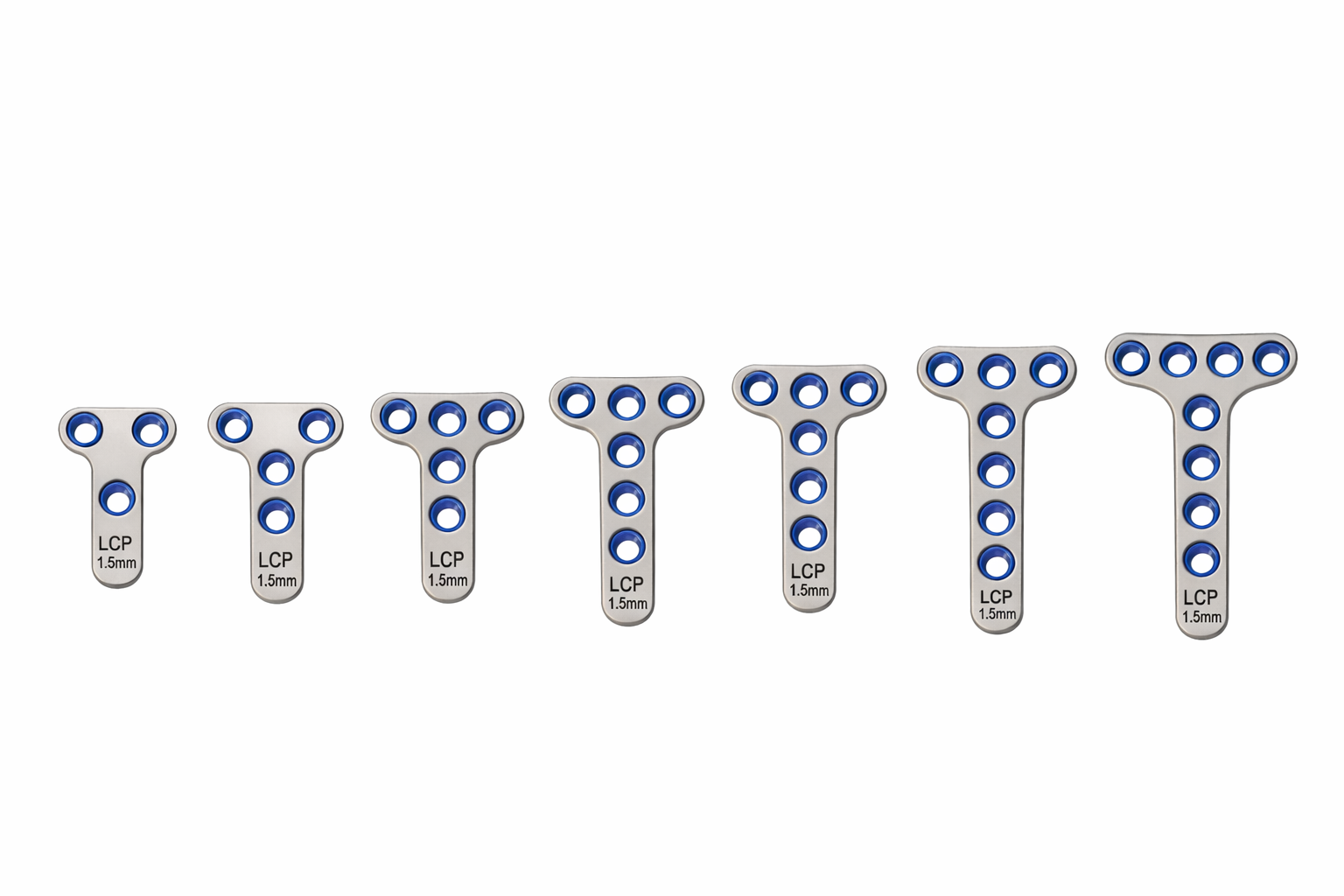 LCP EN "T" 1.5 MM DE 2 - 3 - 4 - 5 - 6 Y 7 ORIFICIOS